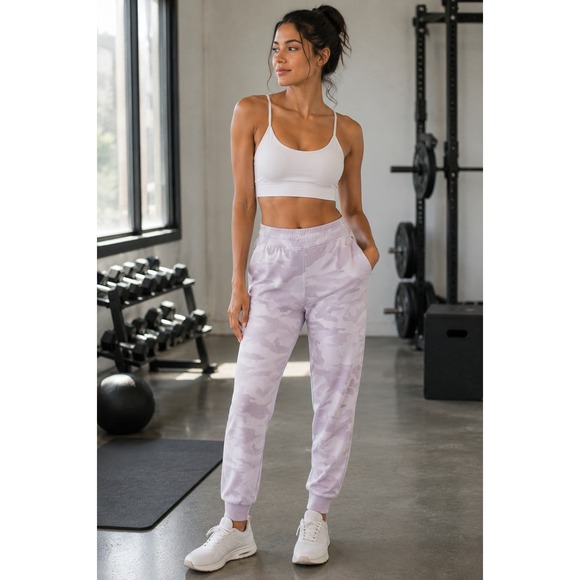Athleta Pants - Athleta Brooklyn Lined Camo Jogger Pants Shasta Purple Taper Pants Size 0 Sporty